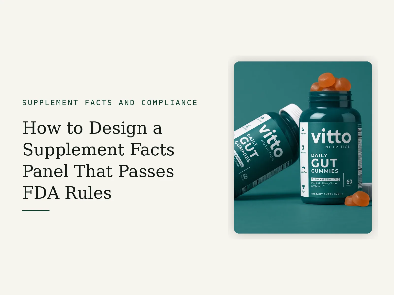 supplement facts panel design 1 Supplement Facts panel design in FDA format on a supplement bottle label